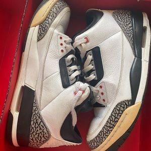 Men’s air Jordan 3 in red, black, and white